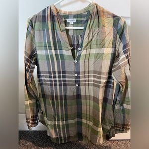 Steven Alan Henley-style blouse in green plaid!